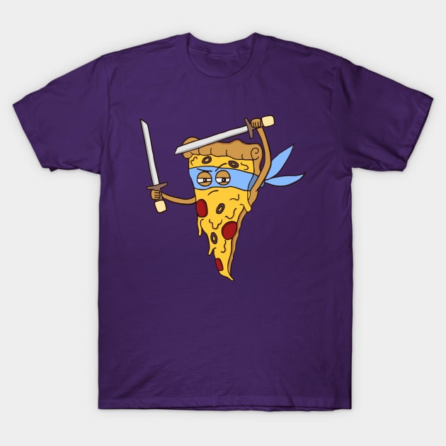 Blue Ninja Pizza T-Shirt by krimons